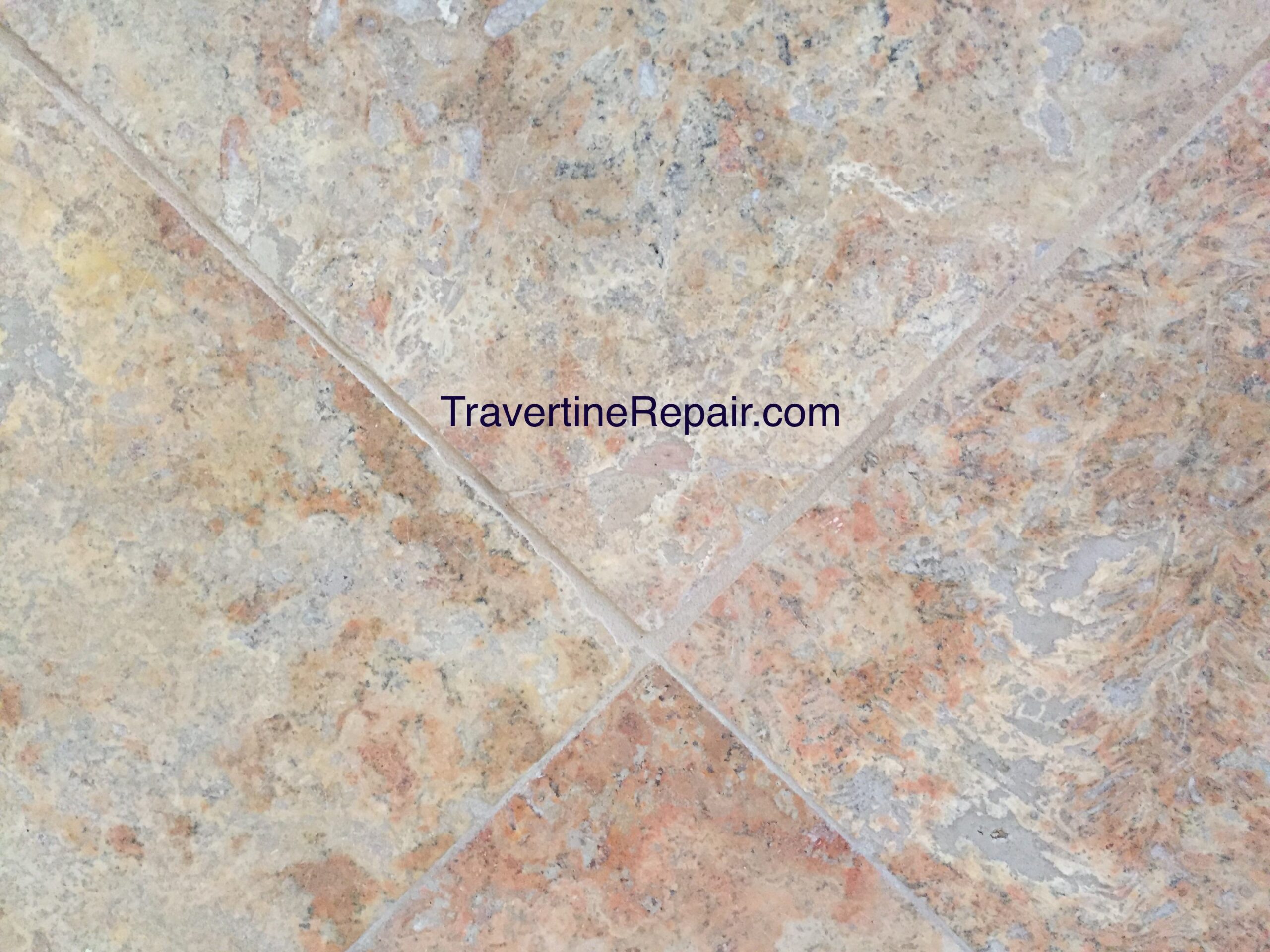 travertine crack after repair